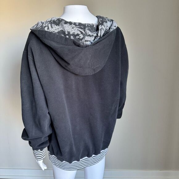 Y2K Fox Racing Embroidered Distressed Hoodie Black Size M - Picture 5 of 11